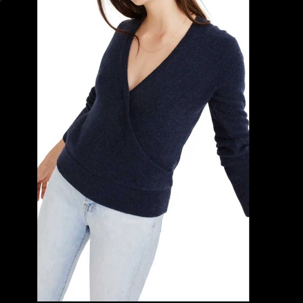 Madewell Faux Wrap Sweater - Picture 1 of 4